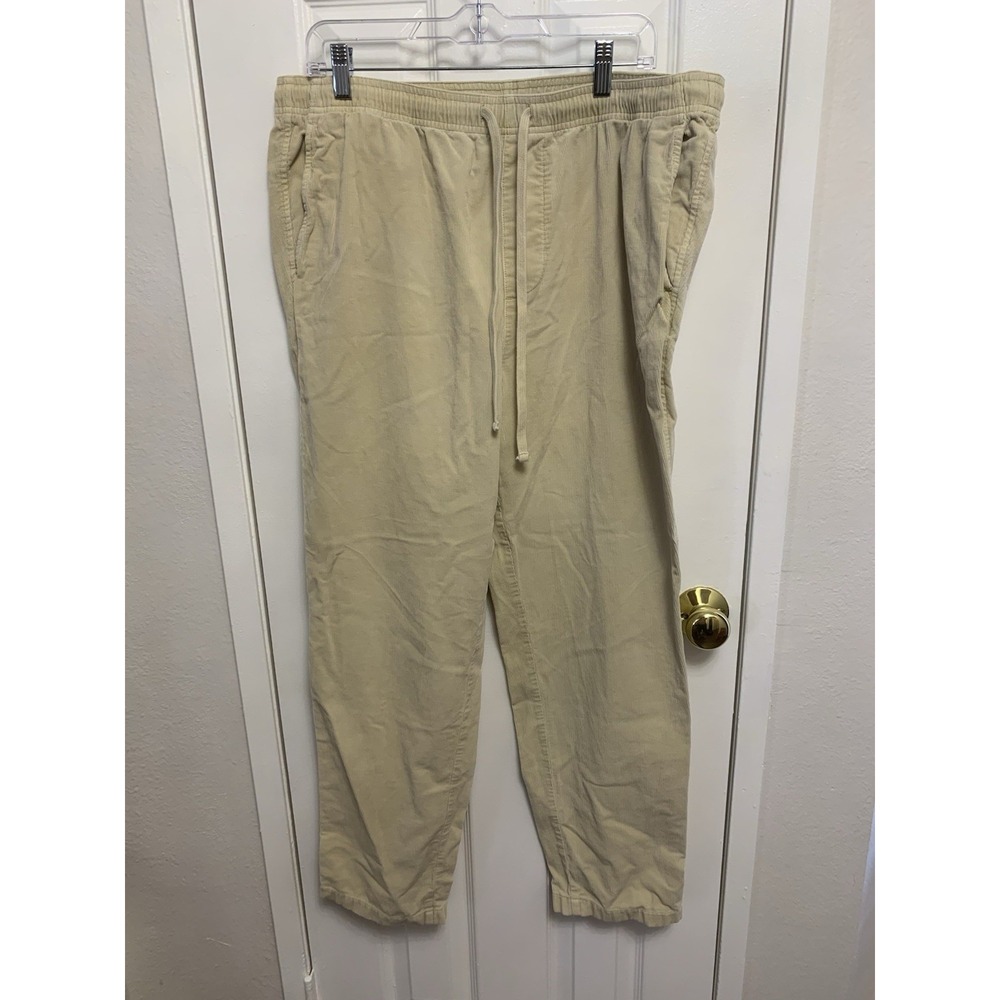 Outerknown Corduroy Men's Pull On Draw String Pants Tan Size  XL
